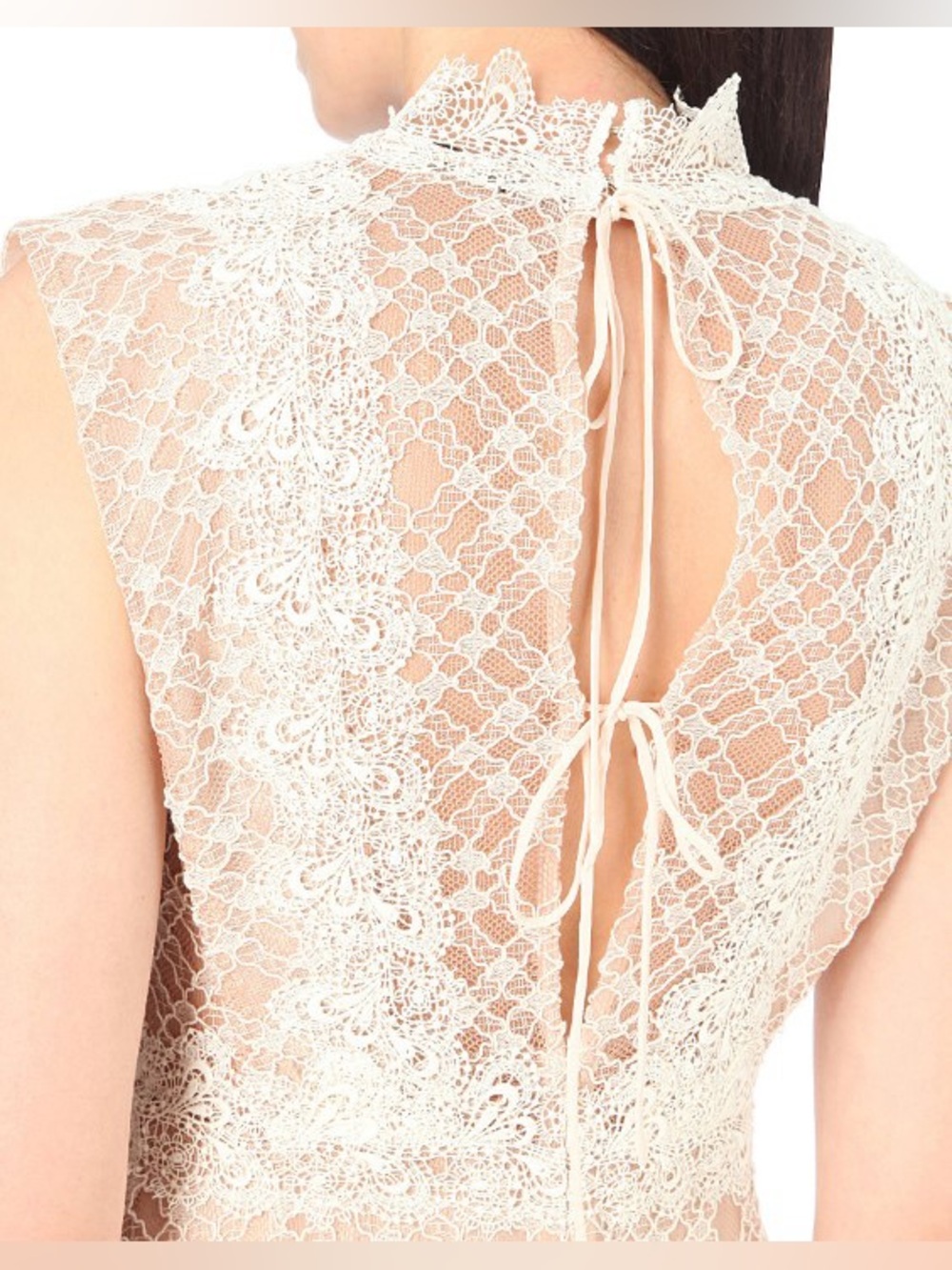 Sandro Paris Peaches High Neck Lace Dress Sz 2 Blush Pink Soft Glamour Romantic - Picture 6 of 15